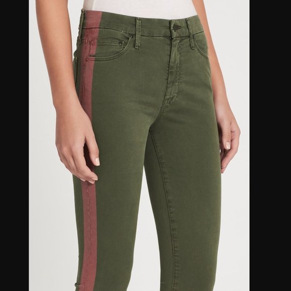 MOTHER Denim The Looker Killing Fatigue w. Red Stripe Skinny Jeans womens 30 - Picture 3 of 17